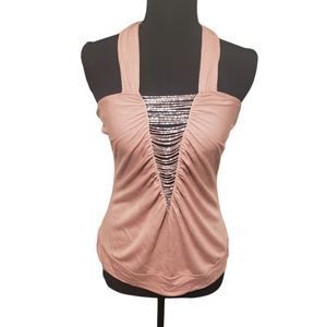 Wet Seal large pink beaded halter top